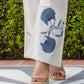 Contemporary Off-White Co-Ord Set with Blue Floral Embroidery