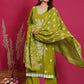 Silly Cotton 3-Piece Embroidered Suit Set with Lining  Kurta, Trouser & Dupatta  for Woman