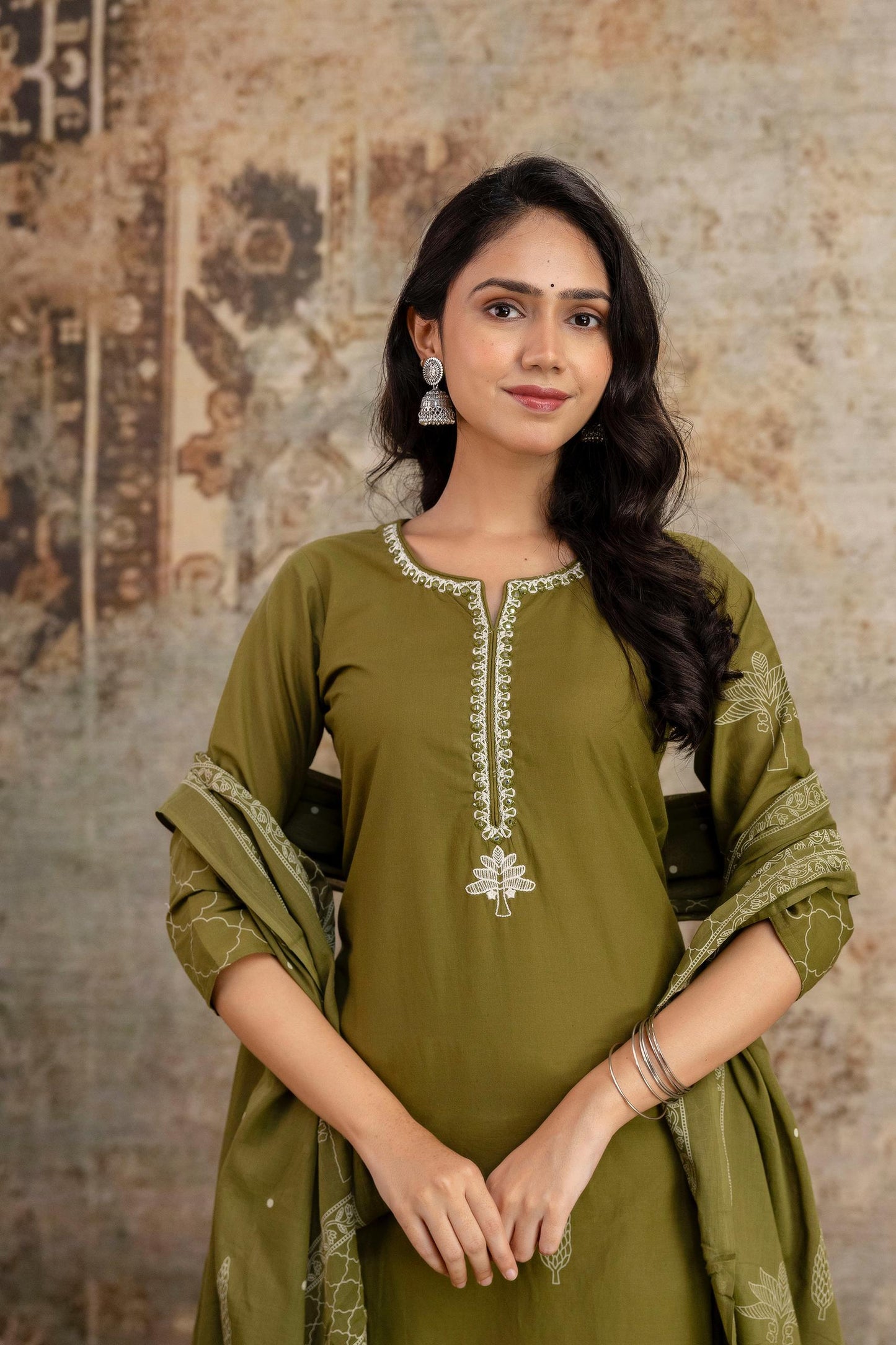 Woman Elegance meets comfort – premium embroidered  cotton suit set, perfect for every occasion