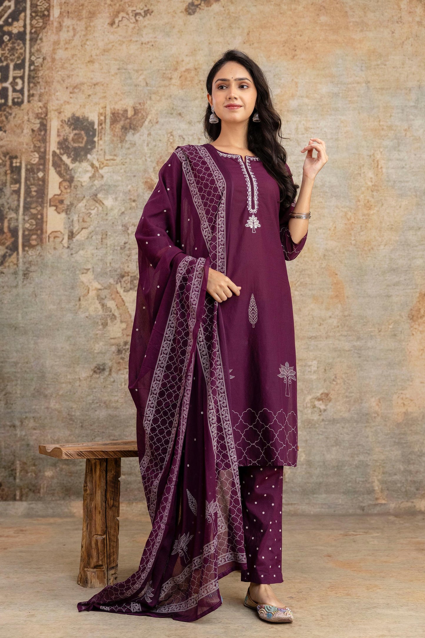 Woman Elegance meets comfort – premium embroidered  cotton suit set, perfect for every occasion