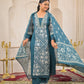 Woman Straight 3 Piece Set of Suit  with Neck & Sleeve Embroidery