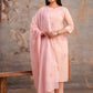 Luxury Cotton Flax 3-Piece Embroidered Ensemble
