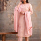 Luxury Cotton Flax 3-Piece Embroidered Ensemble