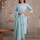 Luxury Cotton Flax 3-Piece Embroidered Ensemble