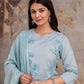 Luxury Cotton Flax 3-Piece Embroidered Ensemble