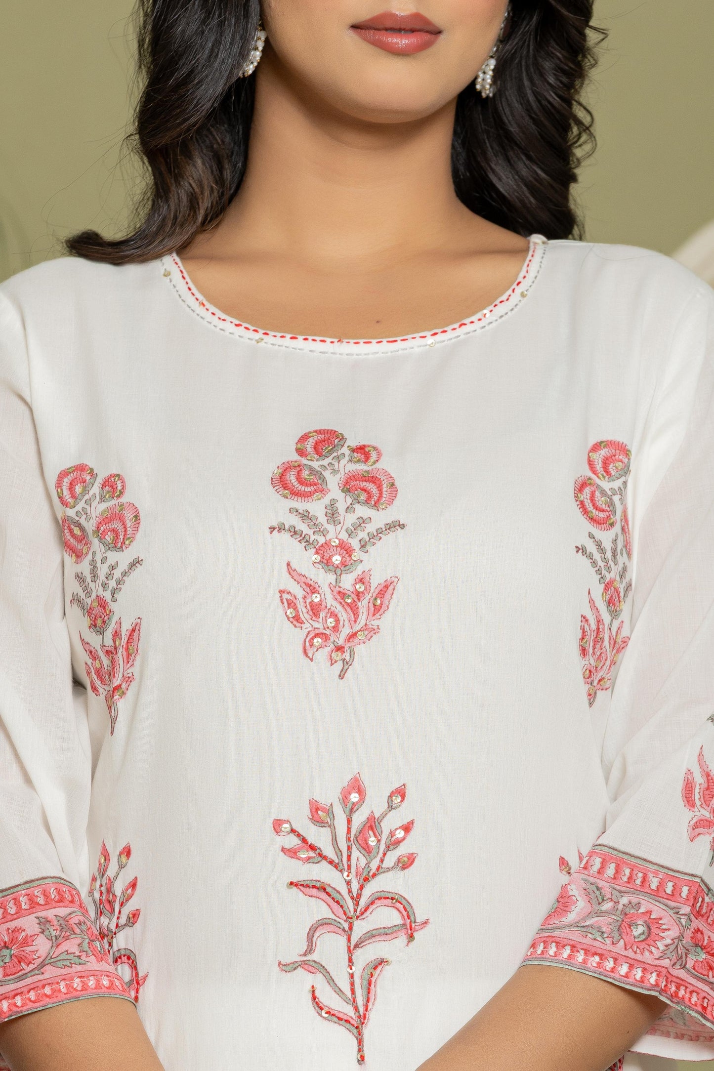 Cotton Mul 3-Piece Set | Hand Block Print with Full Lining for woman