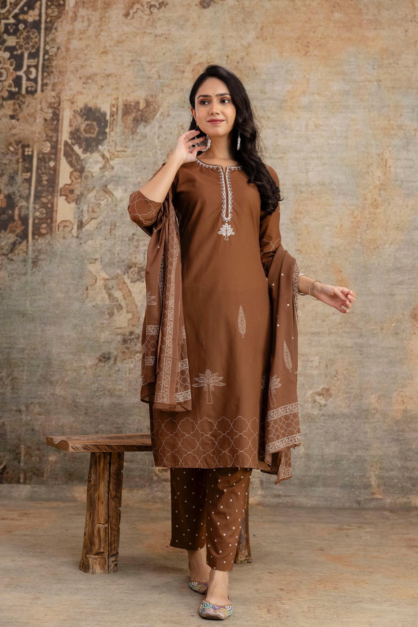 Woman Elegance meets comfort – premium embroidered  cotton suit set, perfect for every occasion