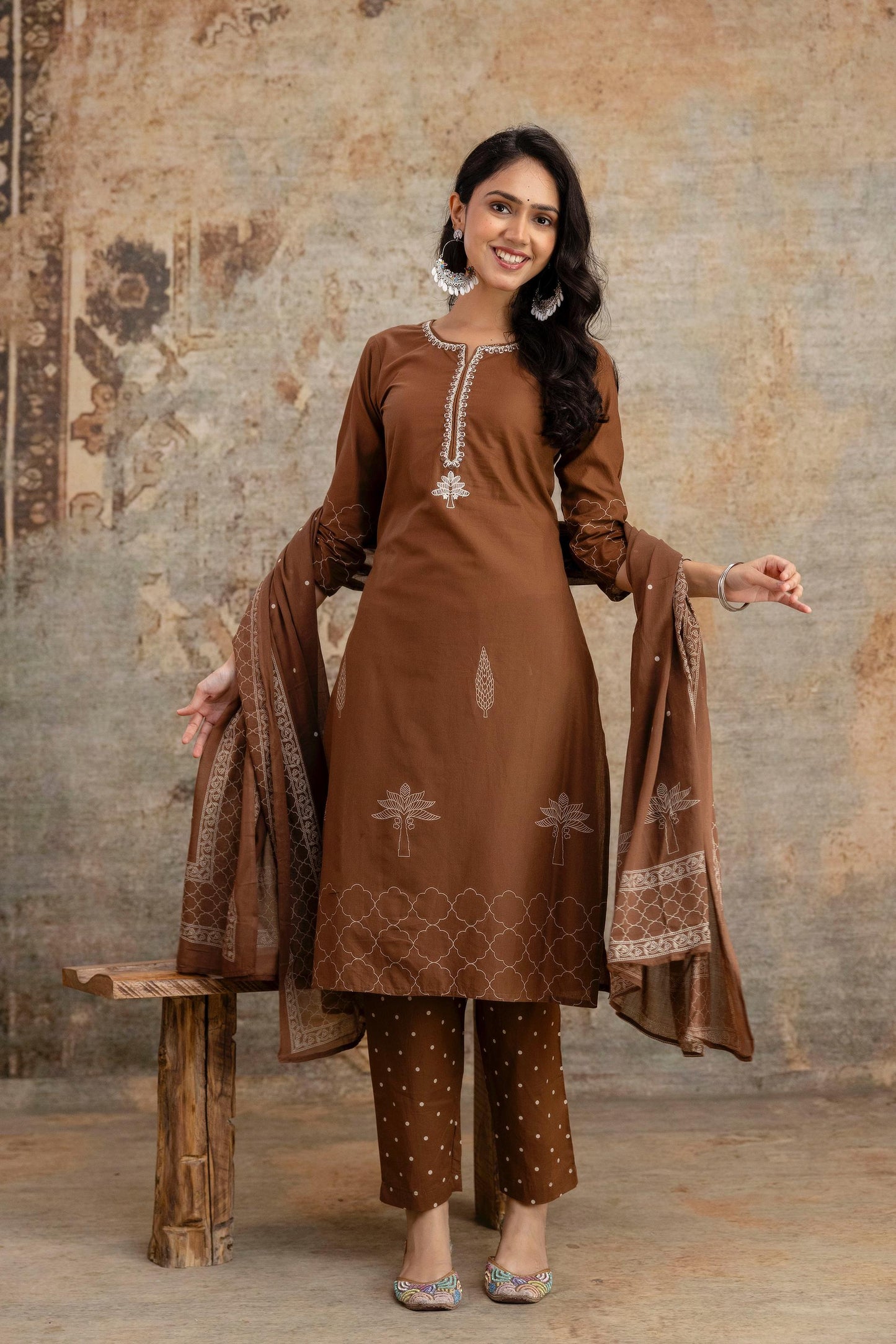 Woman Elegance meets comfort – premium embroidered  cotton suit set, perfect for every occasion