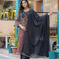 Block Print Cotton Kurta Pant Set with Dupatta