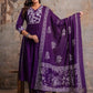 Premium Anarkali-inspired 3 pcs  Cotton 60-60 Kurta, Pant & Dupatta Set with Intricate Neck Embroidery