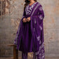 Premium Anarkali-inspired 3 pcs  Cotton 60-60 Kurta, Pant & Dupatta Set with Intricate Neck Embroidery