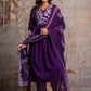 Premium Anarkali-inspired 3 pcs  Cotton 60-60 Kurta, Pant & Dupatta Set with Intricate Neck Embroidery