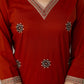 Elegant Cotton Embroidered work  3-Piece Suit Set with Pocket (Size 38–46)