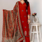 Elegant Cotton Embroidered work  3-Piece Suit Set with Pocket (Size 38–46)