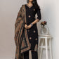 Elegant Cotton Embroidered work  3-Piece Suit Set with Pocket (Size 38–46)
