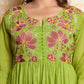 Breathable Mul Mul Cotton Suit Set – Green Embroidered Elegance